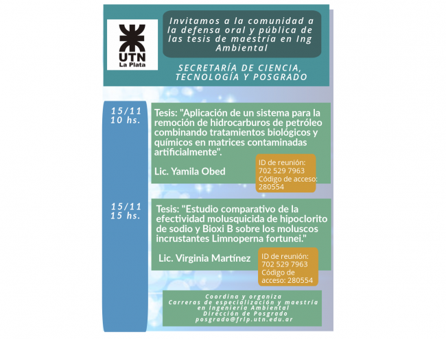 Defensa de tesis maestría en Ingeniería Ambiental